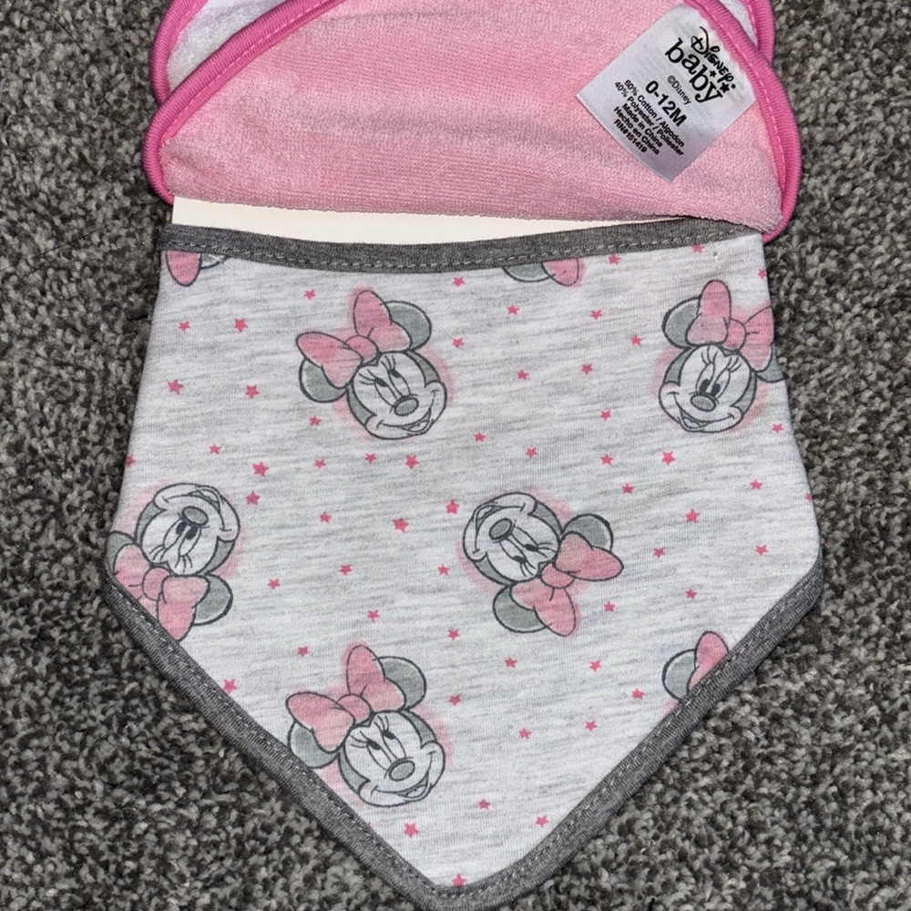 DISNEY BABY 3 bandana bibs with snaps Minnie Mouse 0-12 months - Picture 7 of 7